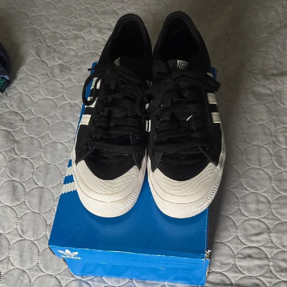 adidas Black and White Platform Lace-Up Sneakers - Picture 3 of 5